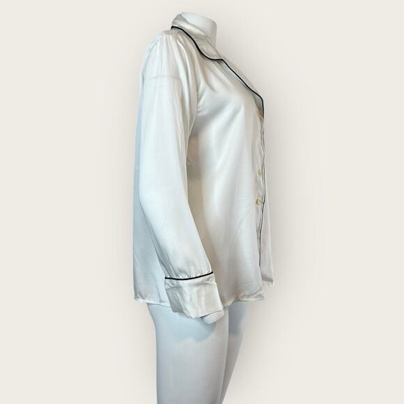 NWT | Ettitude | Sateen Long Sleeve PJ Shirt | Cloud | Large - Picture 5 of 16
